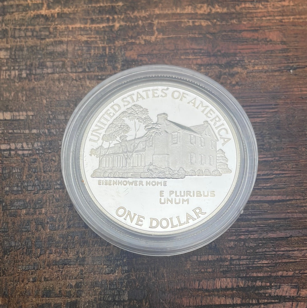 1990 US Eisenhower Centennial Silver Dollar Proof Coin in OGP