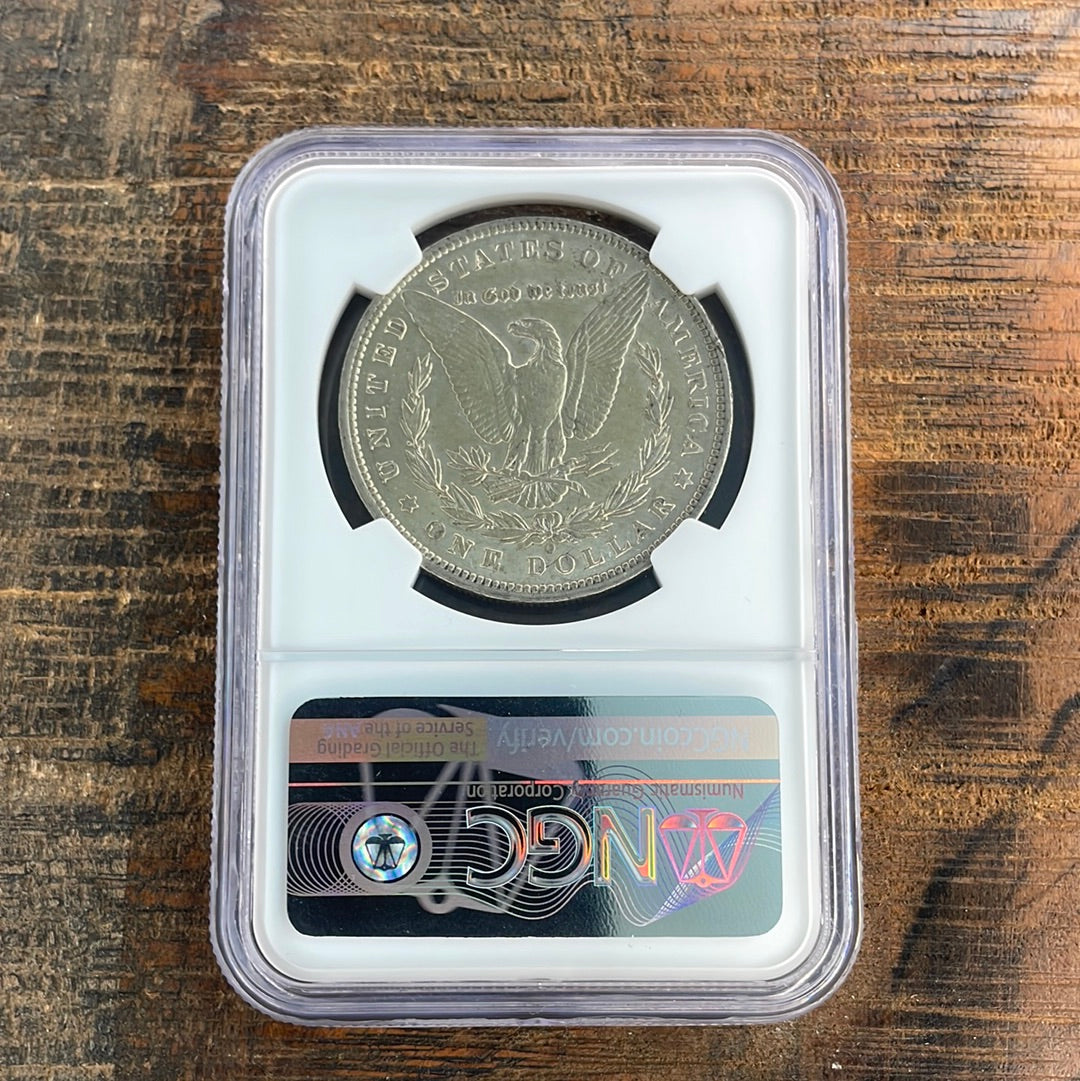 1897-O $1 US Morgan Silver Dollar NGC AU Details-REV CLEANED