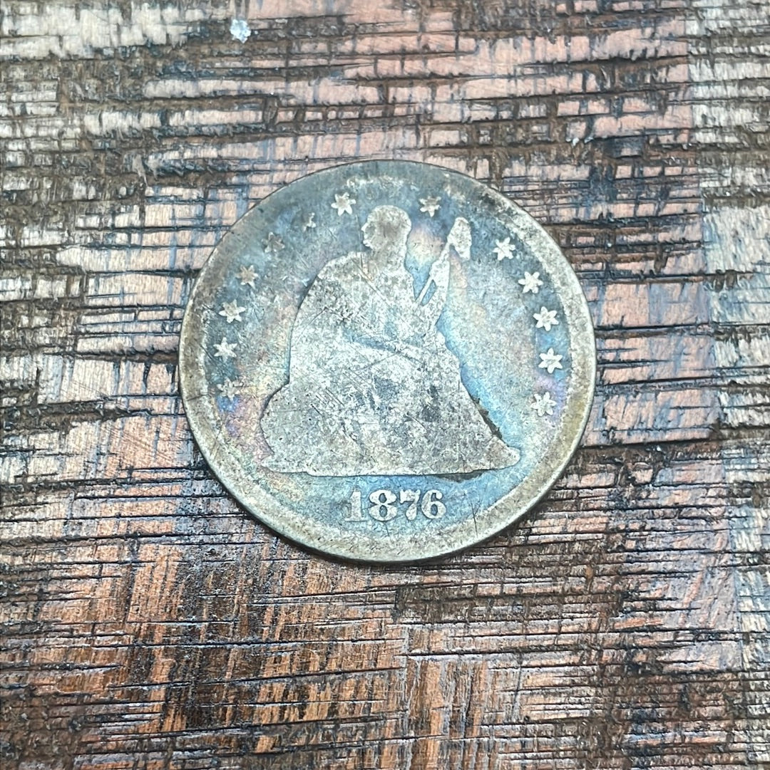 1876 25c US Seated Liberty Quarter ~Variety 4 Resumed with weight Standard of Variety 5