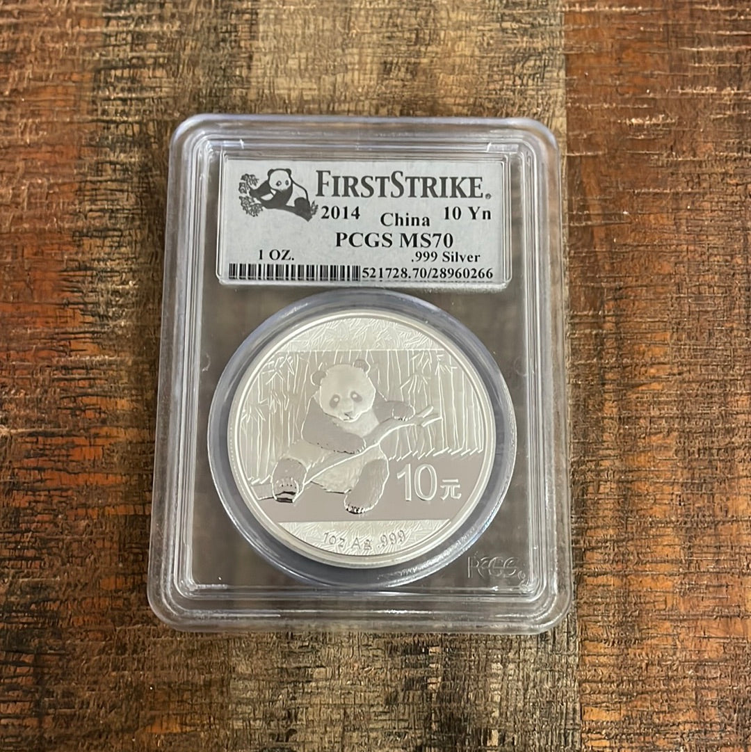 2014 10Yn China Silver Panda~ PCGS MS70