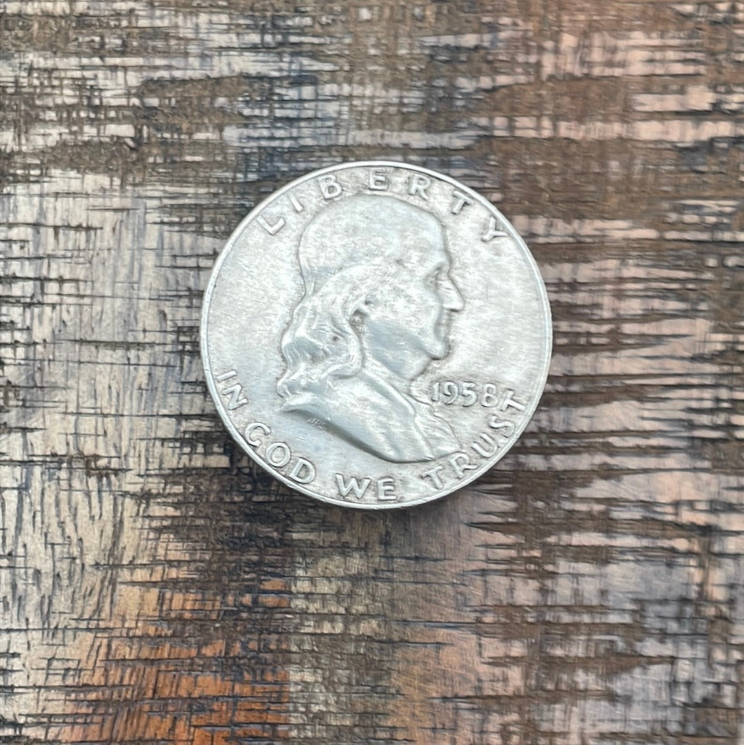 1958-D 50C US Franklin Half Dollar