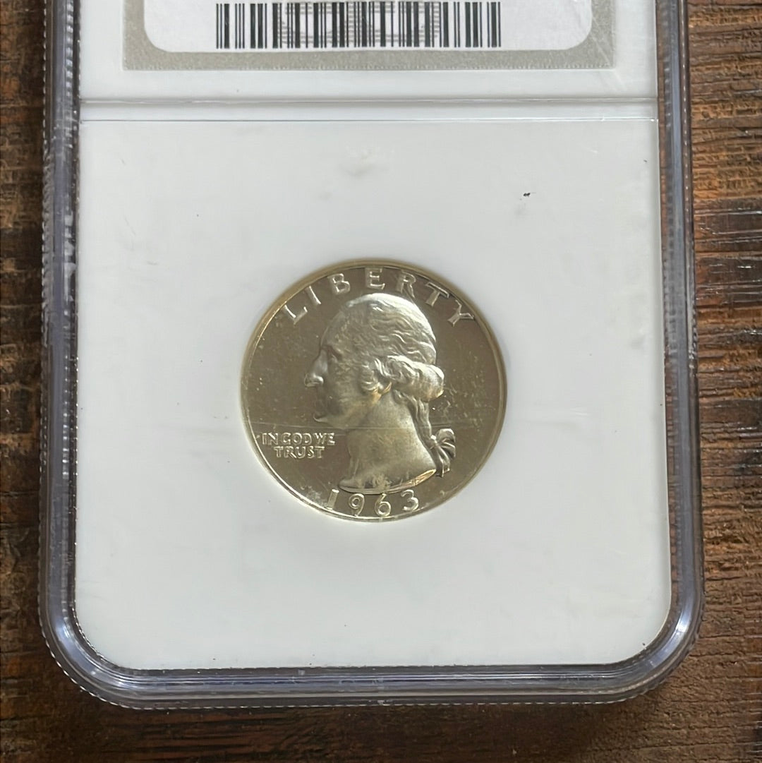 1963 25c US Silver Washington Quarter NGC PF 68 Cameo