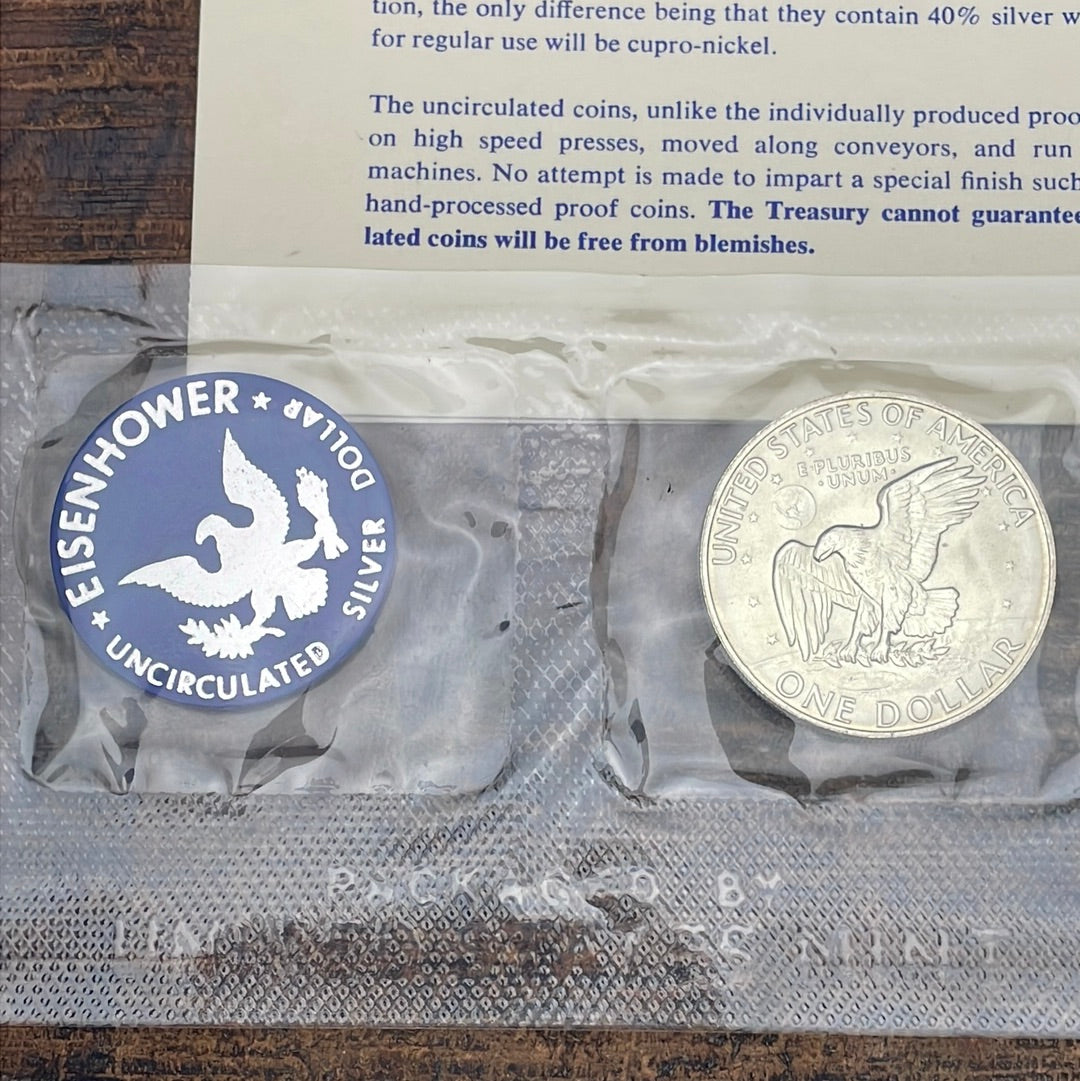 1973 Eisenhower Uncirculated Silver Dollar 40% Silver