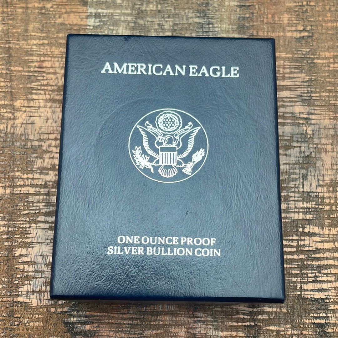 1995-P $1 US American Proof Silver Eagle Coin~Capsule, Presentation Case, and Box included ~ NO COA