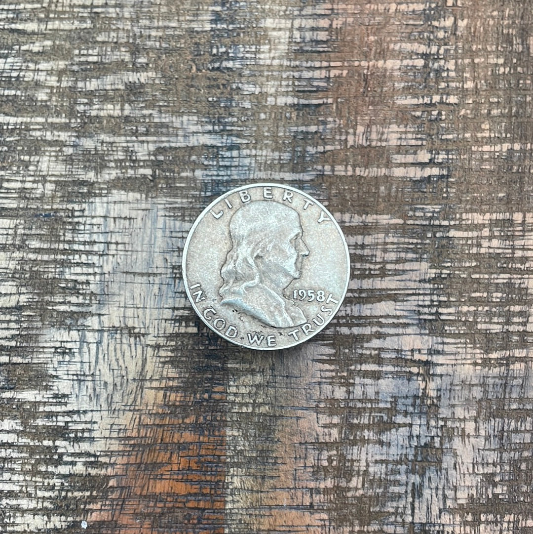 1958-D 50C US Franklin Half Dollar