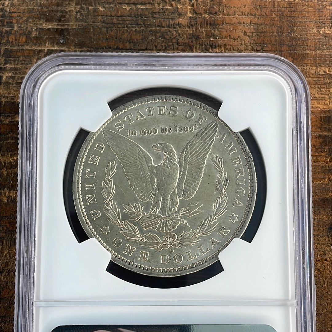 1897-O $1 US Morgan Silver Dollar NGC AU Details-REV CLEANED