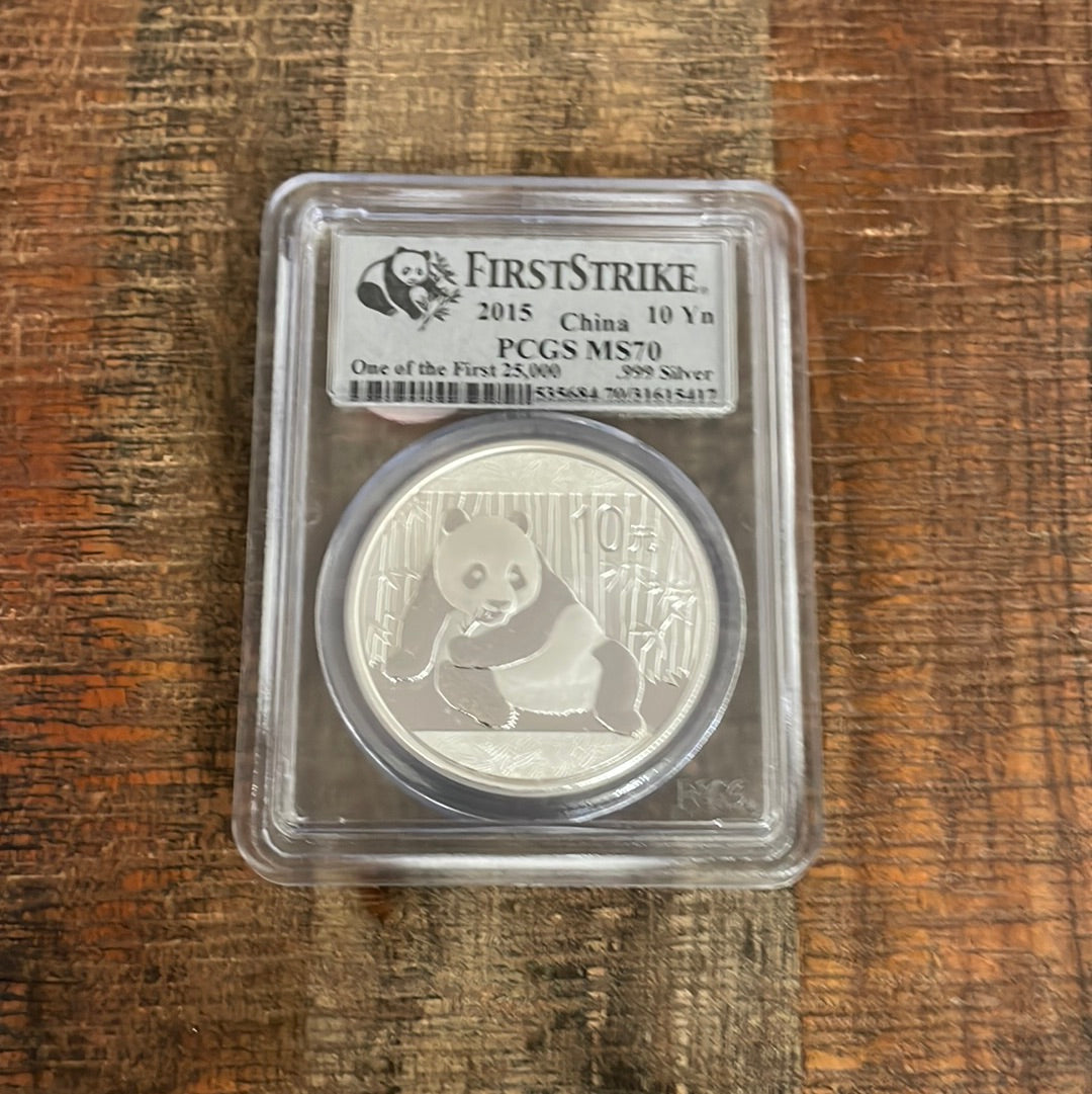 2015 10Yn China Silver Panda~ PCGS MS70 ~ One of the first 25,000