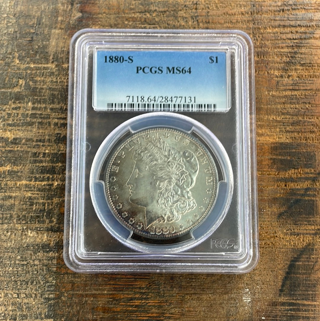 1880-S $1 US Morgan Silver Dollar PCGS MS64