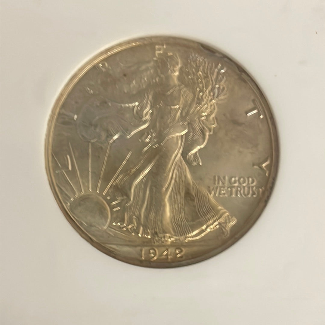 1942-D 50C US Walking Liberty Half Dollar ~ NGC MS64