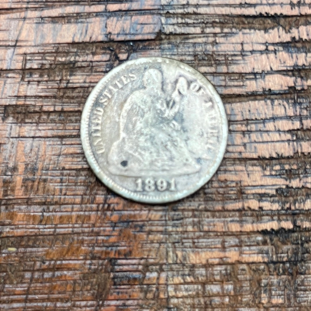 1891-O 10c US Seated Liberty Dime - 90% Silver