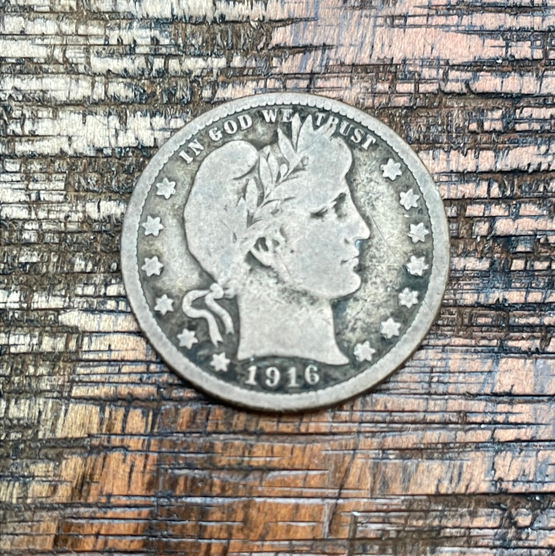 1916-D 25C US Barber Quarter