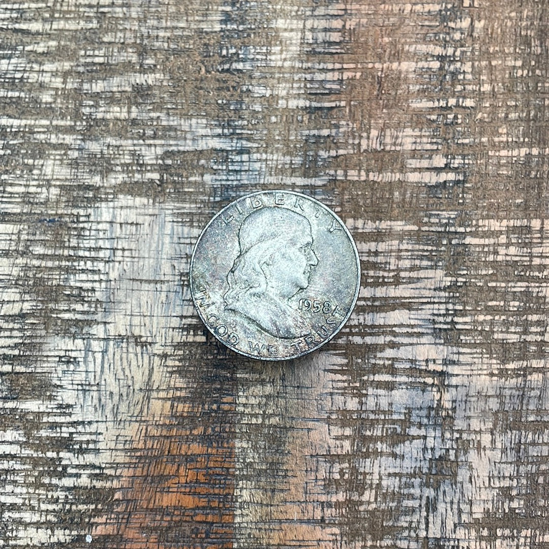 1958-D 50C US Franklin Half Dollar