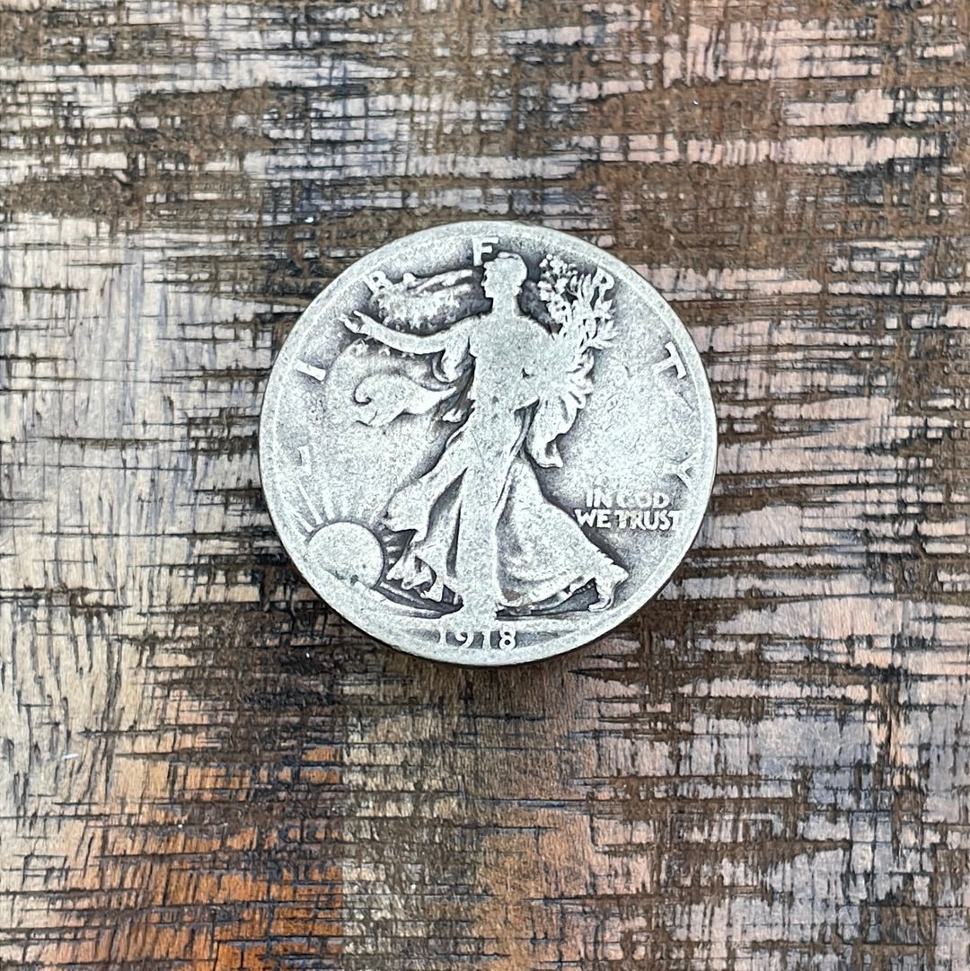 1918-D 50C US Walking Liberty Half Dollar