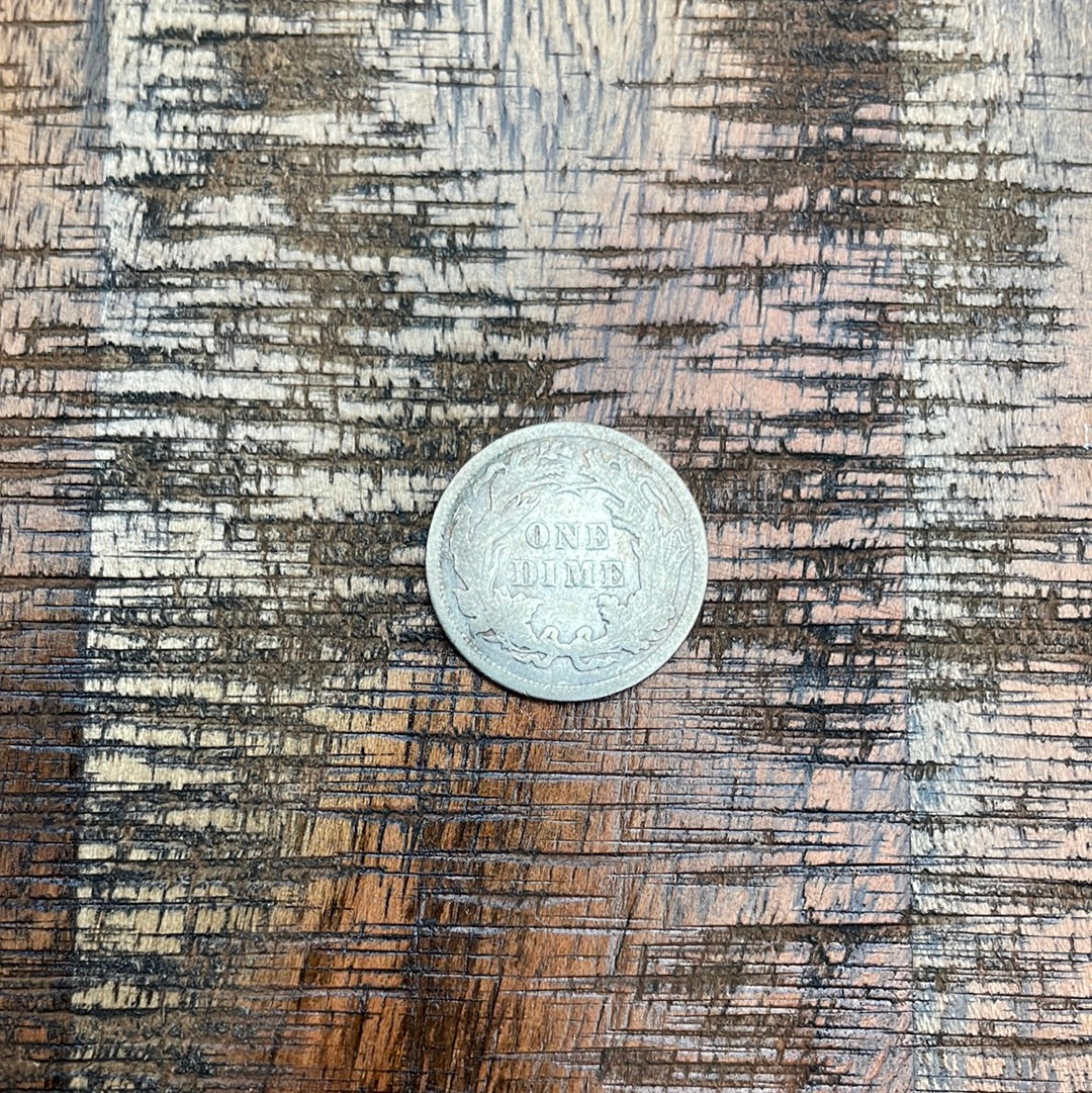 1891 10c US Seated Liberty Dime - 90% Silver
