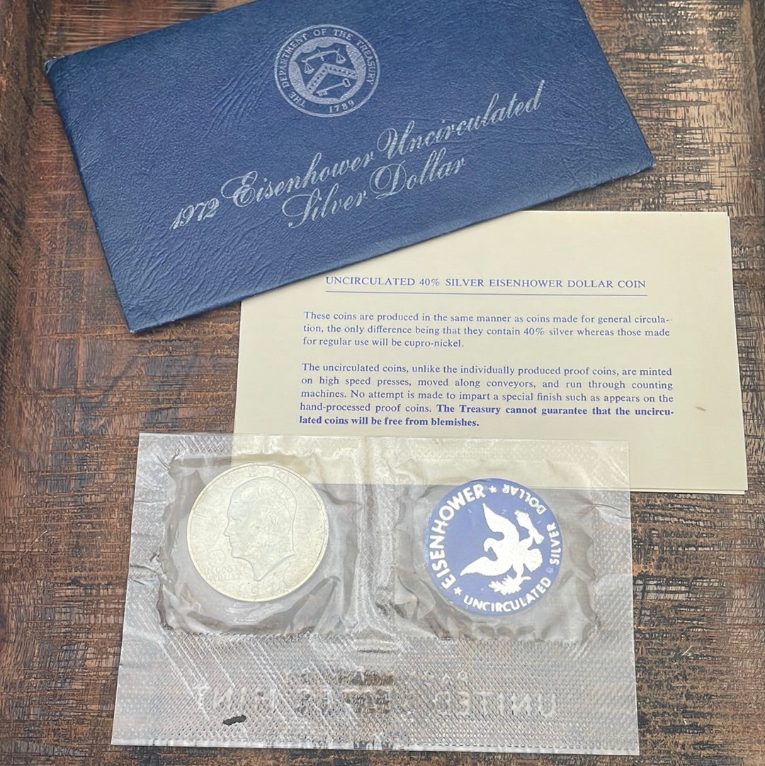 1972 Eisenhower Uncirculated Silver Dollar~ OGP with COA