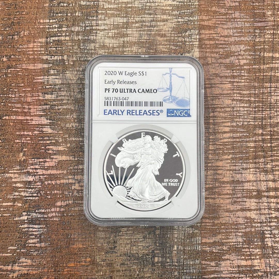 2020-W $1 US American Proof Silver Eagle ~ Early Releases ~ NGC PF70 Ultra Cameo