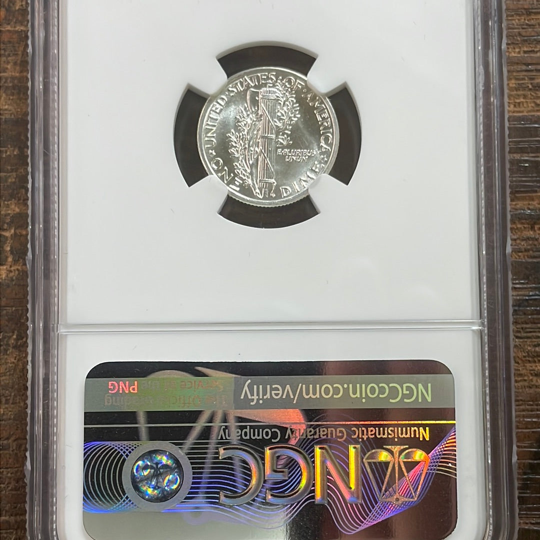 1942 US 10c Mercury Dime NGC MS66