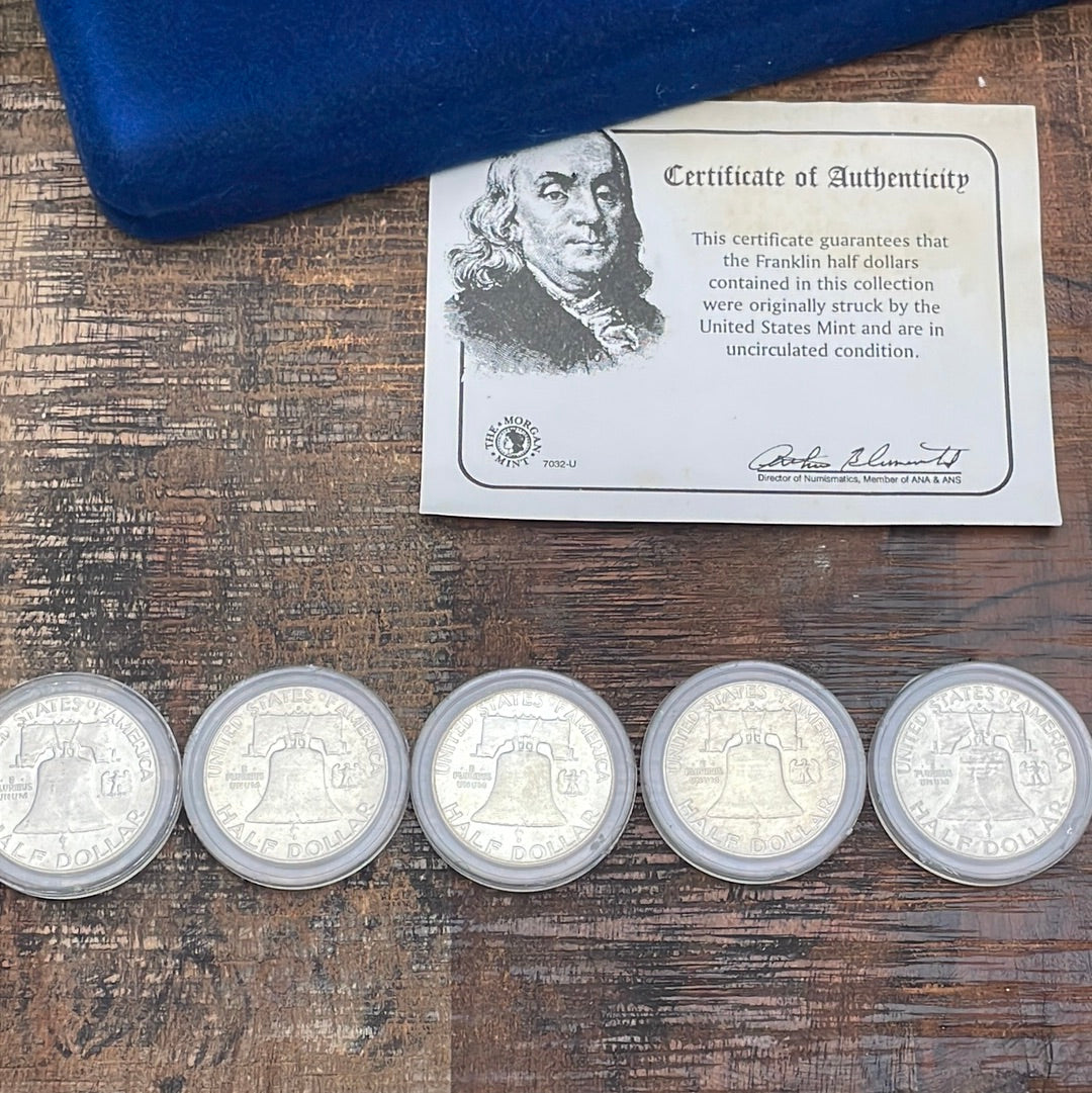 Franklin Half Dollar Collection with case and COA from The Morgan Mint
