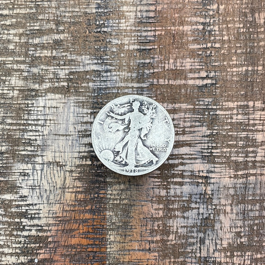 1918-D 50C US Walking Liberty Half Dollar