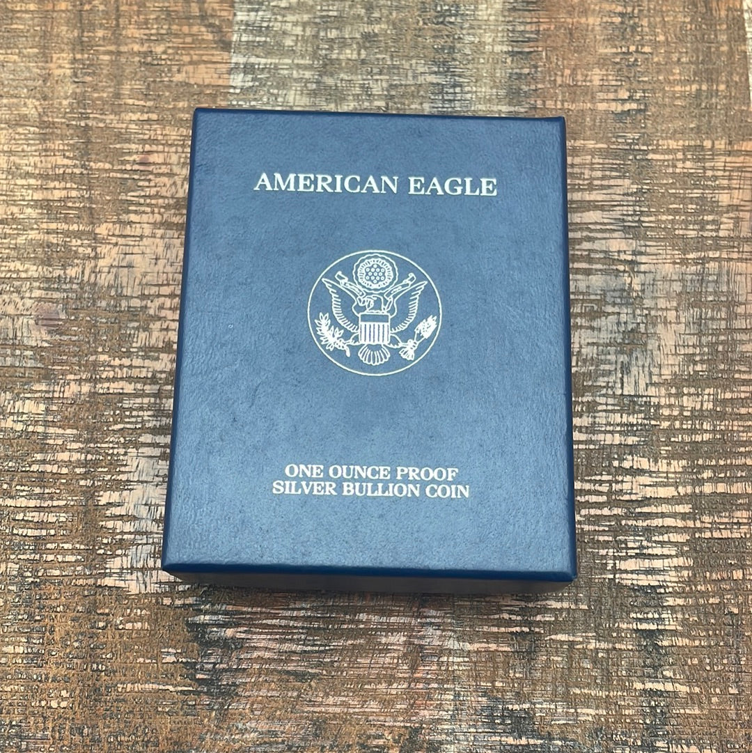 1995-P $1 US American Proof Silver Eagle Coin~Capsule, Presentation Case, COA, and Box included