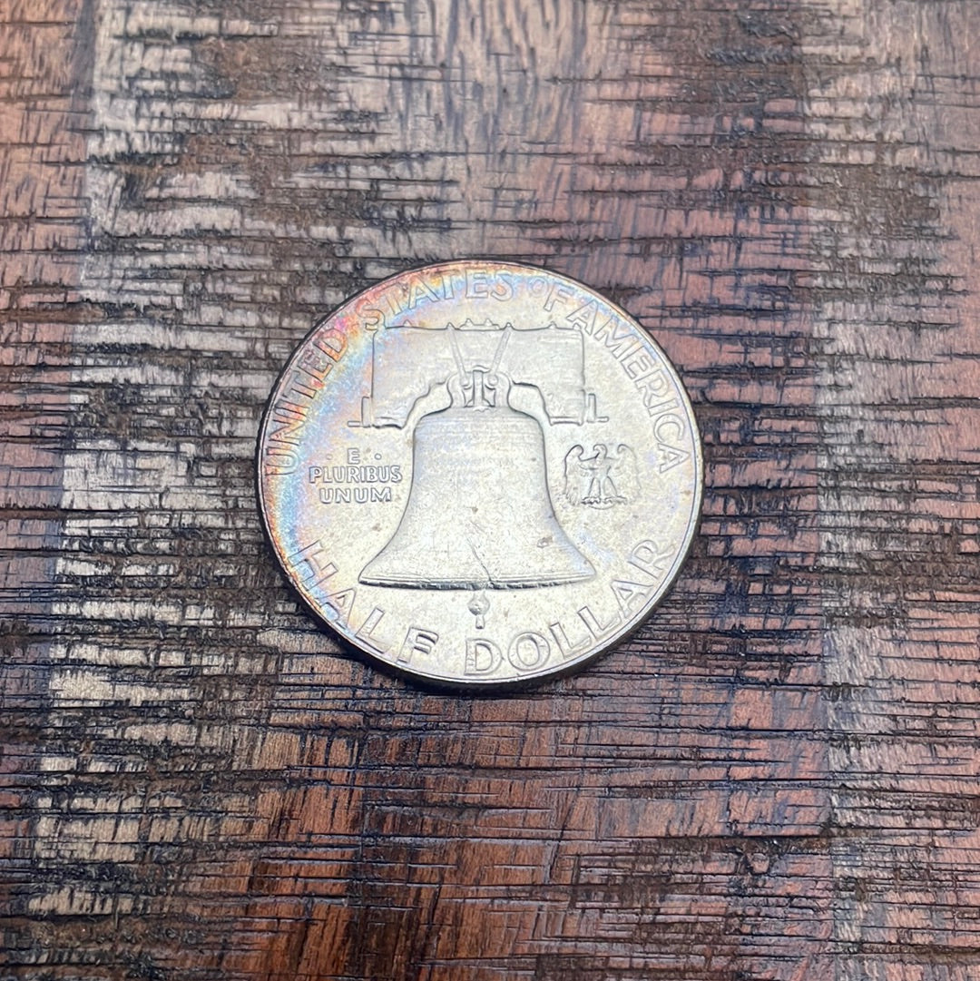 1960 50C US Franklin Half Dollar~Beautifully TONED