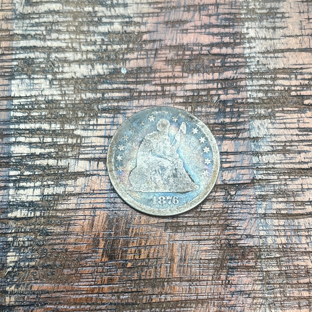 1876 25c US Seated Liberty Quarter ~Variety 4 Resumed with weight Standard of Variety 5