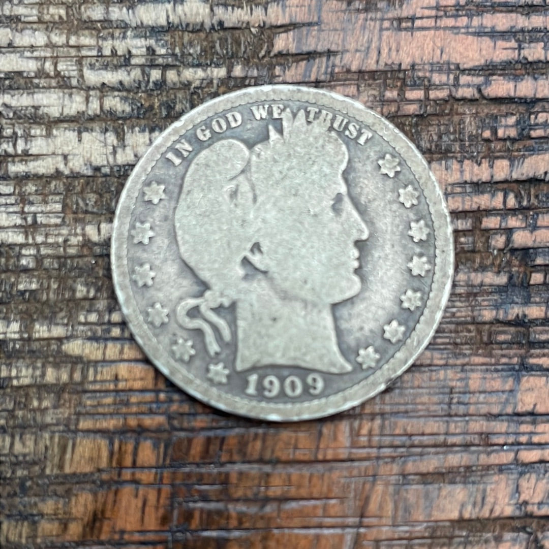 1909 25C US Barber Quarter