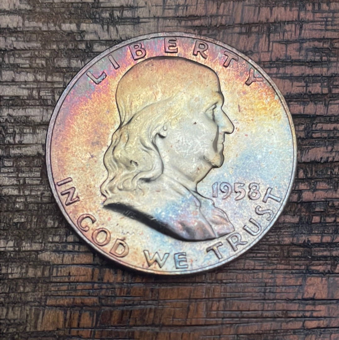 1958-D 50C US Franklin Half Dollar