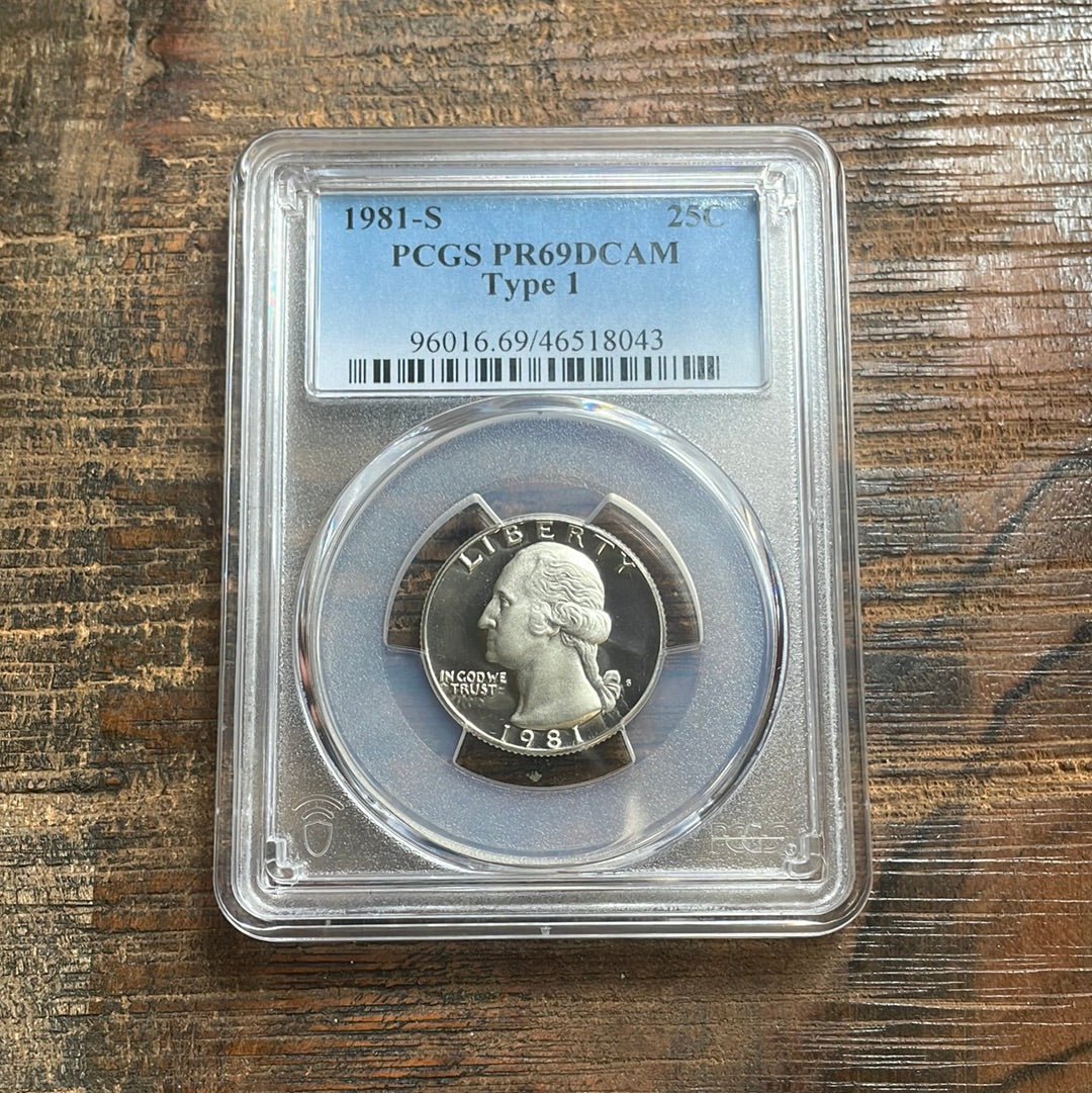 1981-S 25c US Washington Quarter PCGS PR69DCAM Type 1