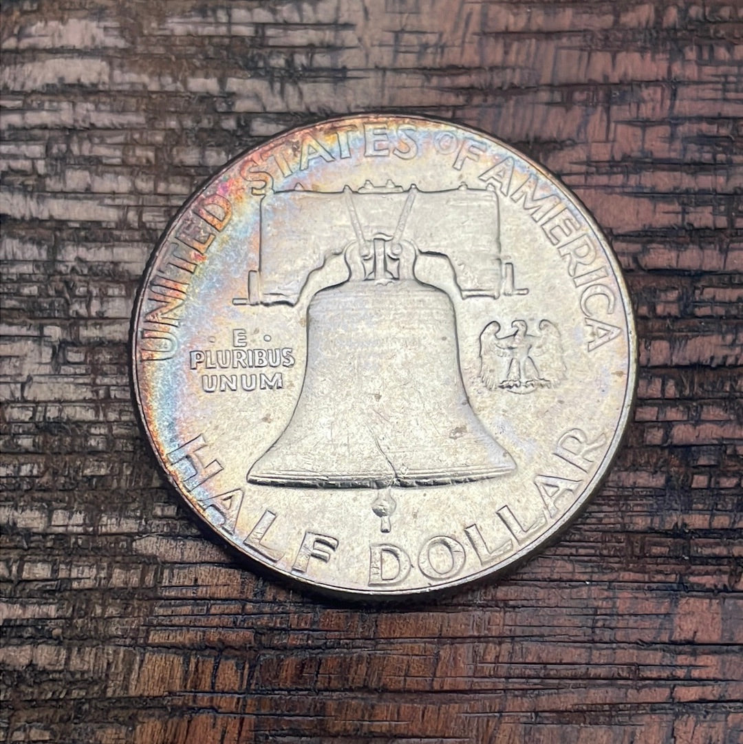1960 50C US Franklin Half Dollar~Beautifully TONED