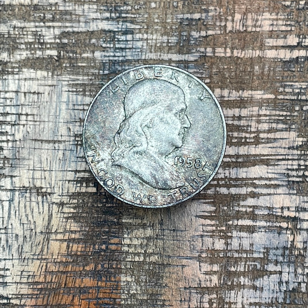 1958-D 50C US Franklin Half Dollar