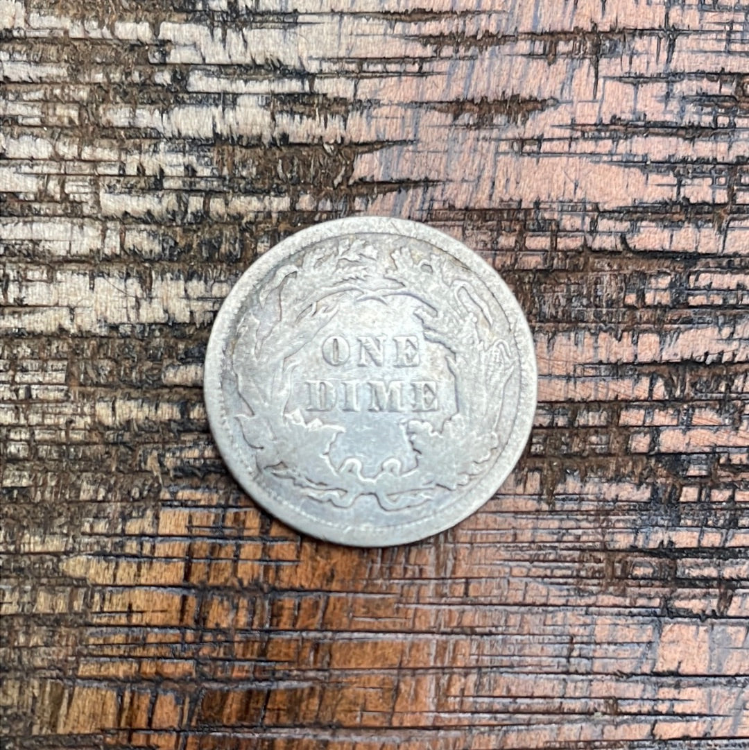 1891 10c US Seated Liberty Dime - 90% Silver