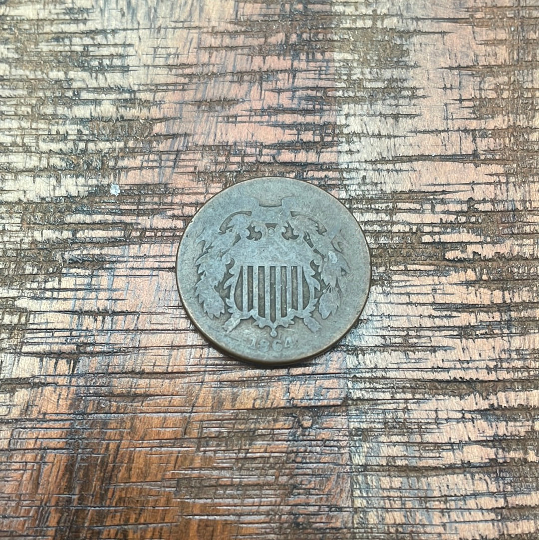 1864 2C US Two Cent Piece