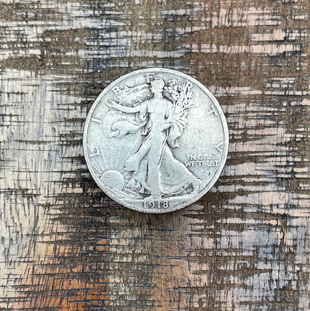 1918 50C US Walking Liberty Half Dollar