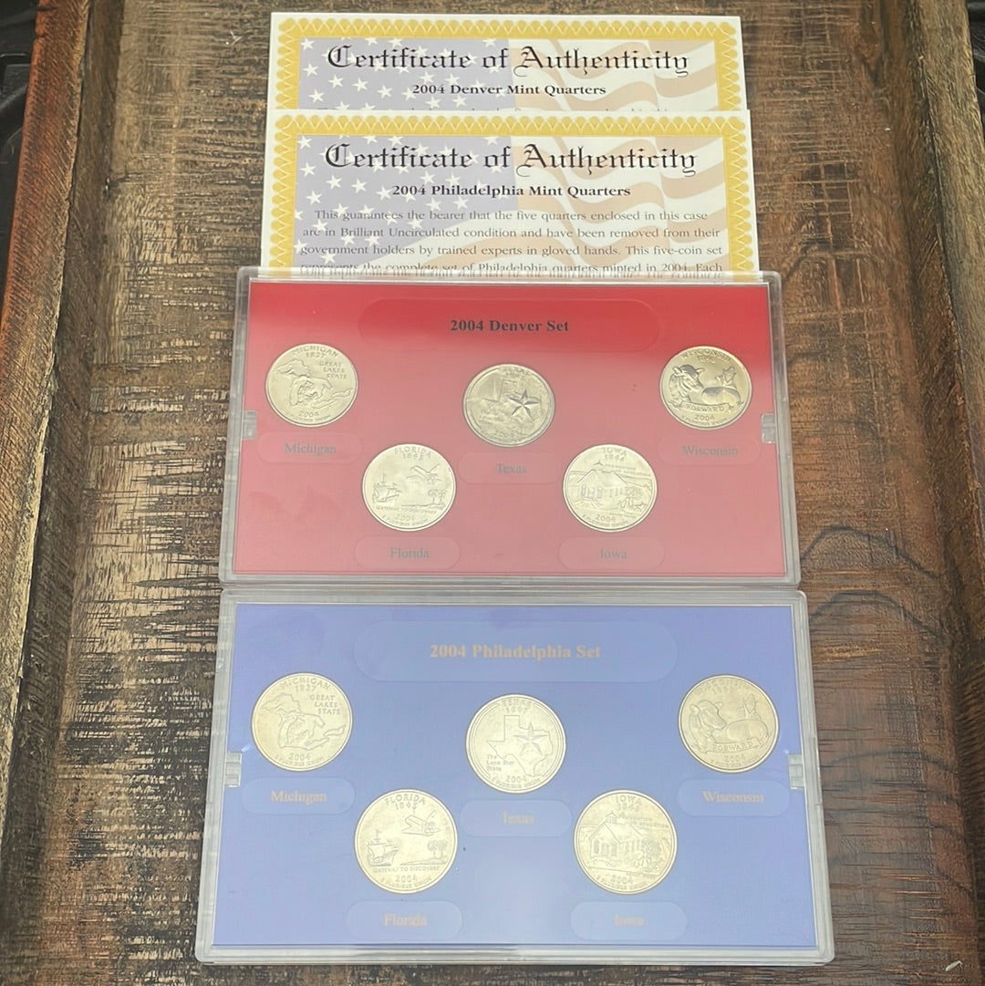 2004 State Quarter Collection, 2 SET, Philadelphia and Denver Mint