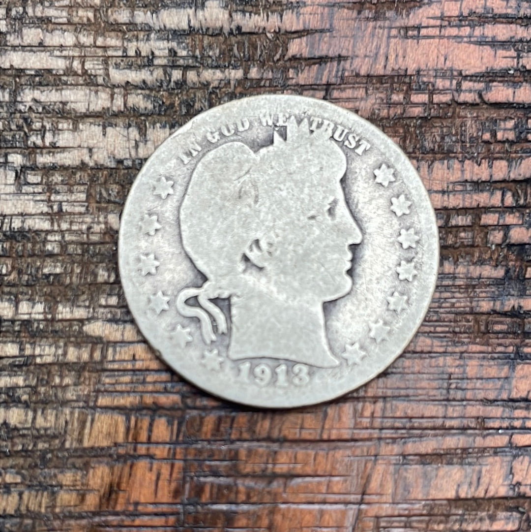 1913-D 25C US Barber Quarter