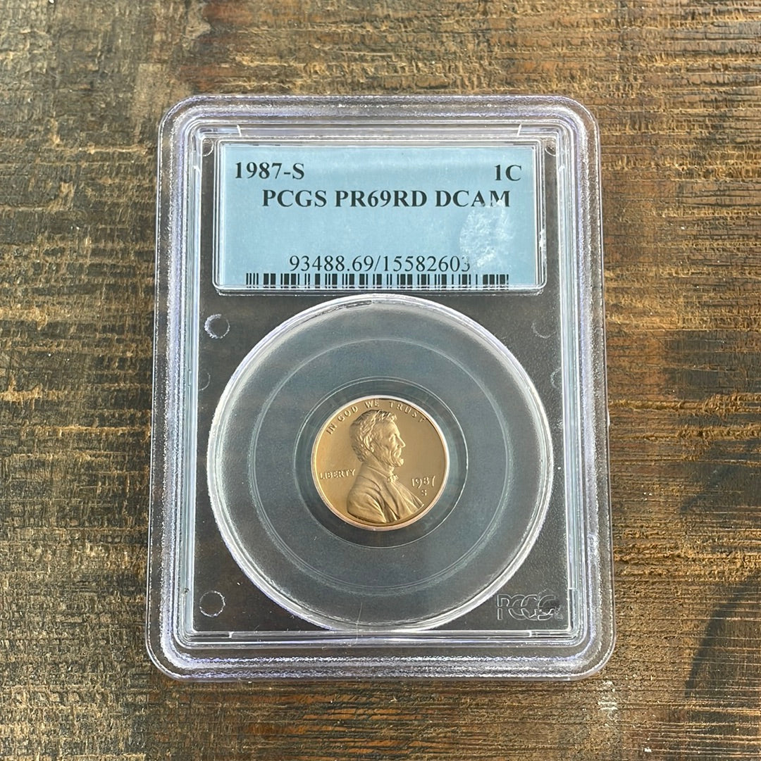 1987-S 1c US Lincoln Memorial Cent PCGS PR69RD DCAM