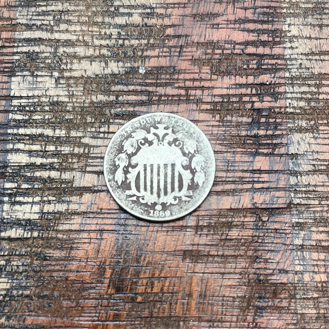 1869 5C Shield Nickel