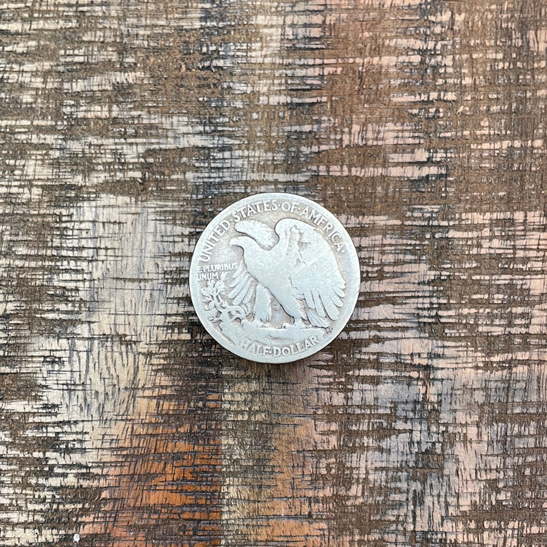 1917-S 50C US Walking Liberty Half Dollar - Mint Mark on Reverse