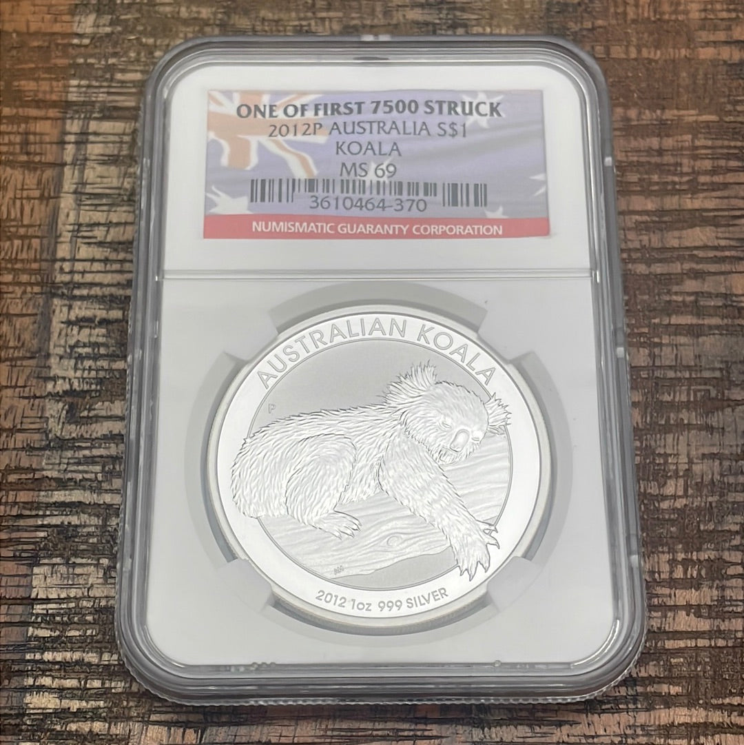 2012 $1 Australia Koala~One of first 7500 Struck~ NGC MS69