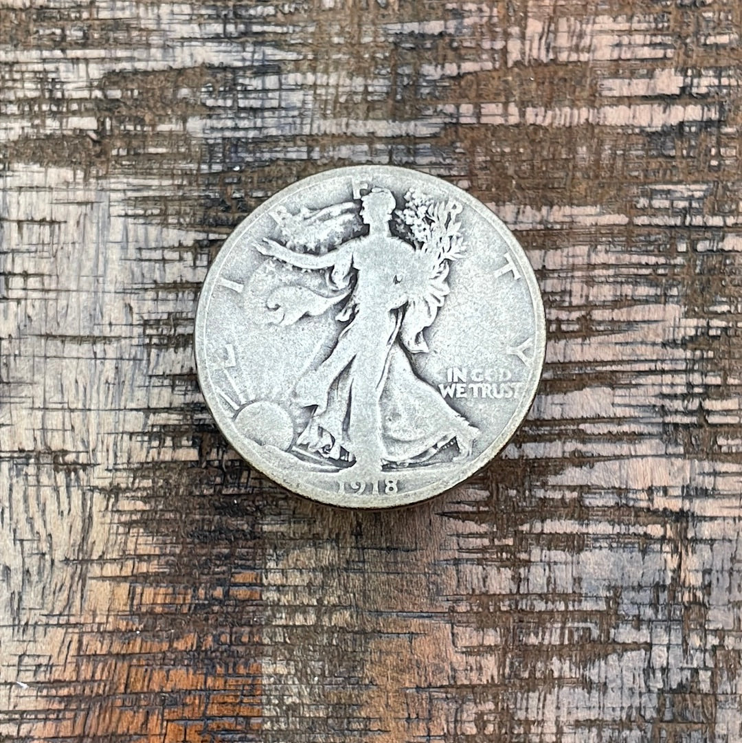1918-D 50C US Walking Liberty Half Dollar