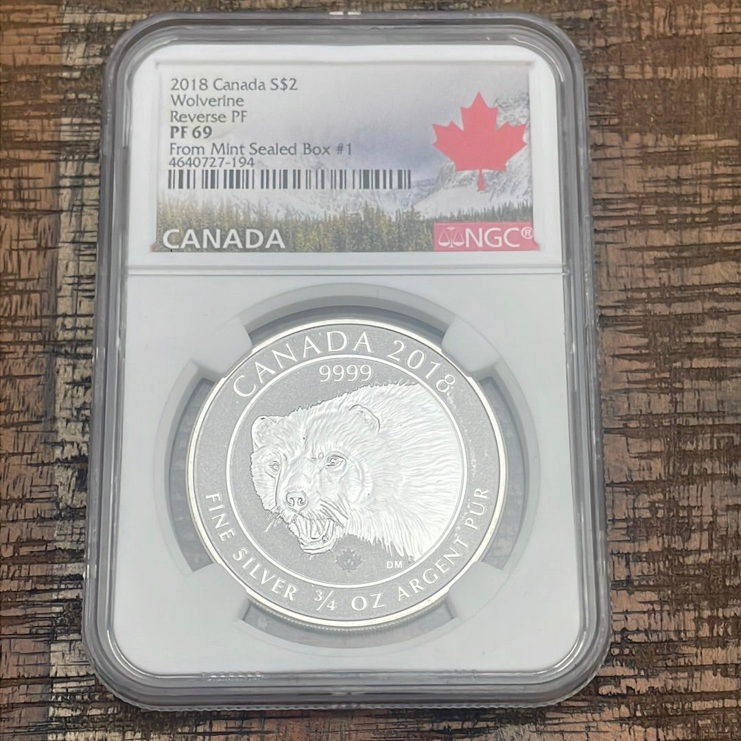 2018 $2 Canada Wolverine Reverse PF~NGC PF69~From Mint Sealed Box #1