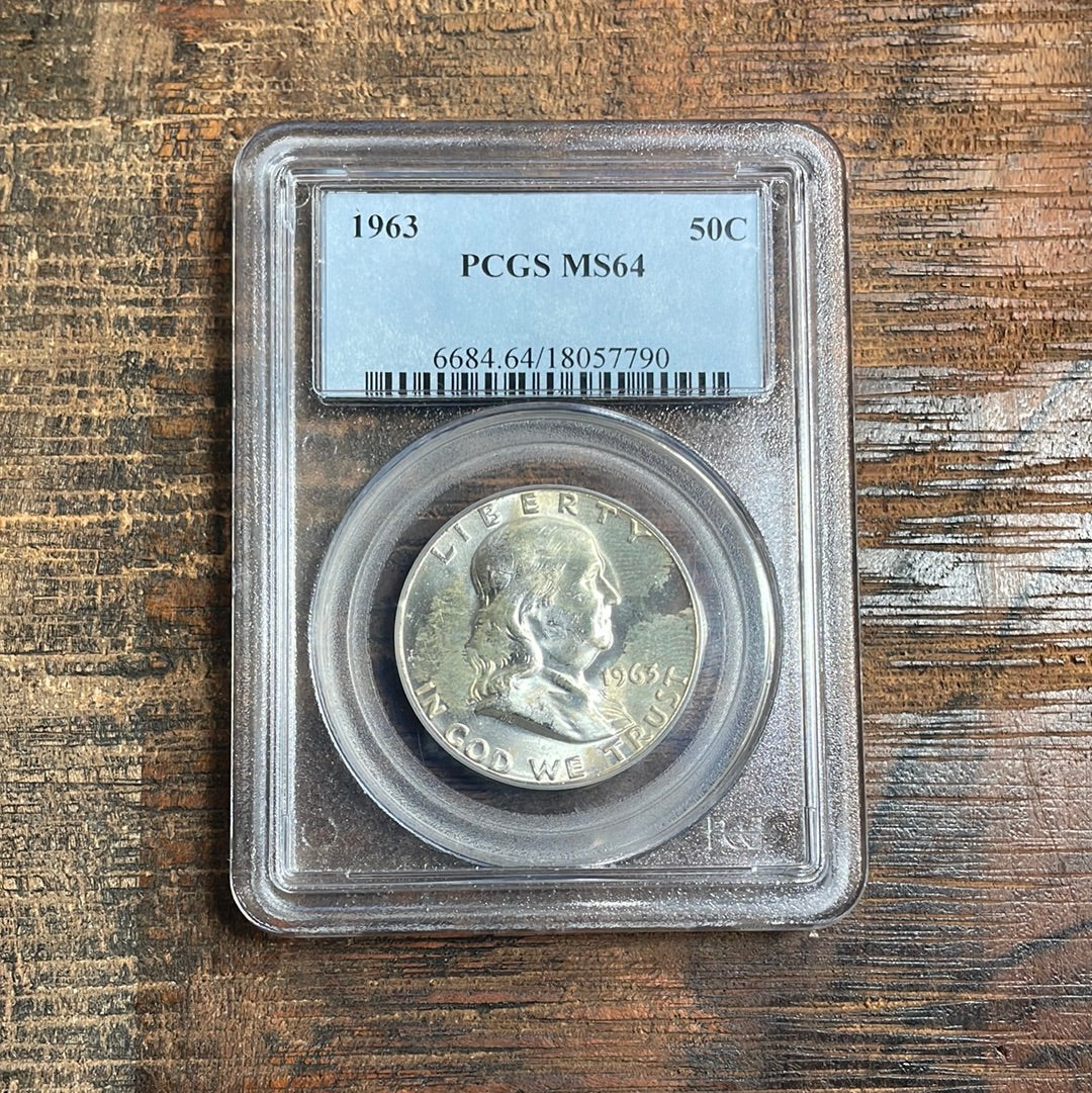 1963 50c Franklin Half Dollar PCGS MS64