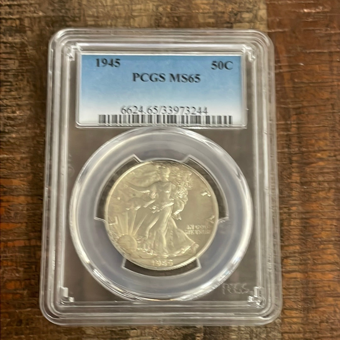 1945 50c Walking Liberty Half Dollar PCGS MS65