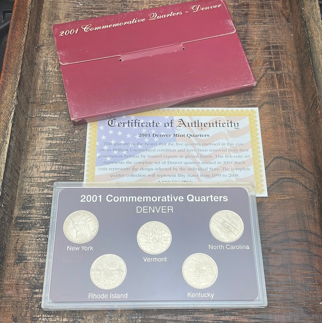 2001-D Commemorative Quarters Set in OGP with COA