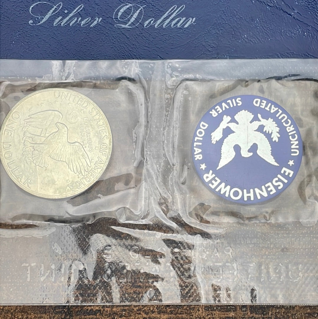1971 Eisenhower Uncirculated Silver Dollar in Envelope no COA