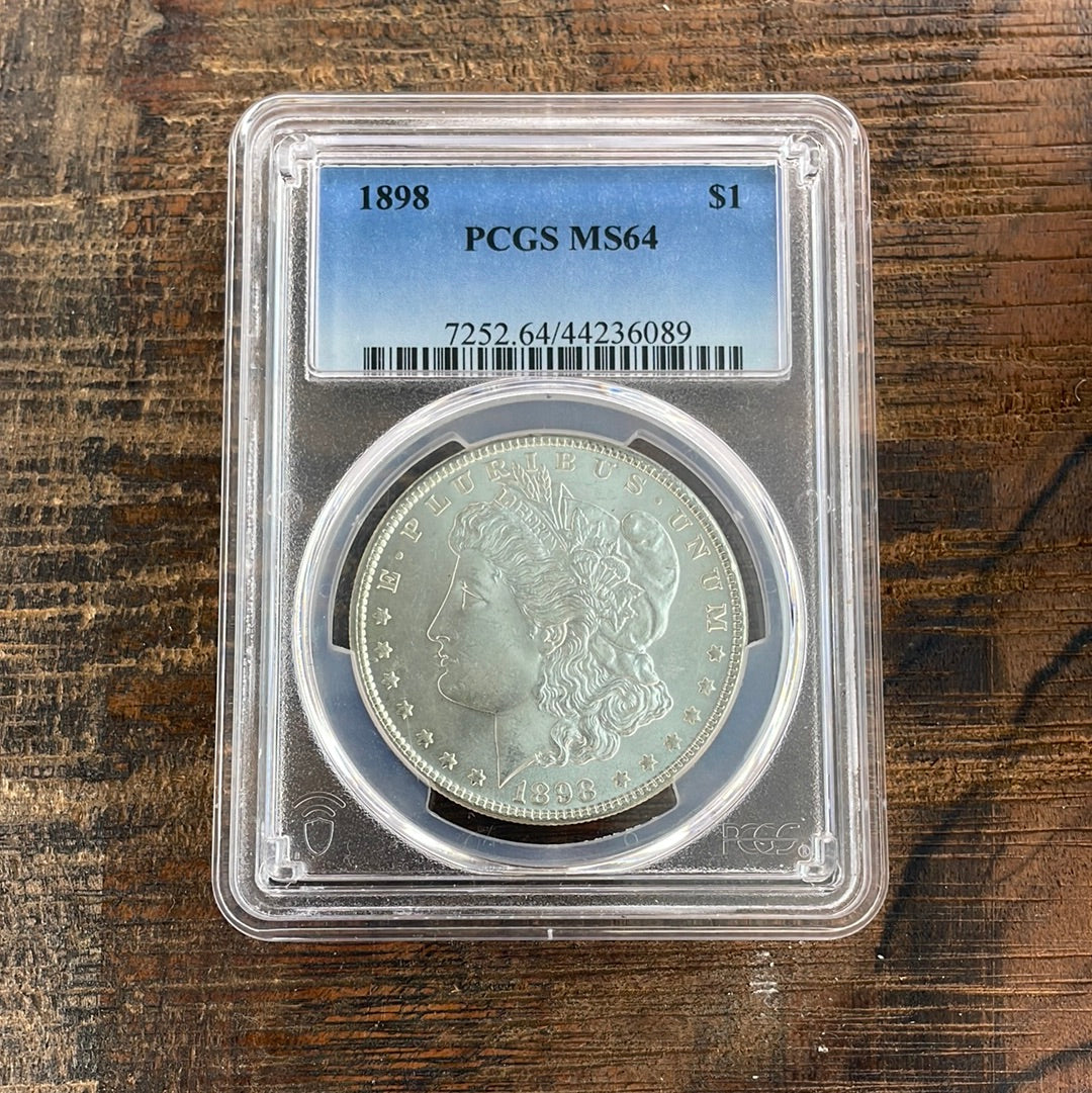 1898 $1 US Morgan Silver Dollar PCGS MS64