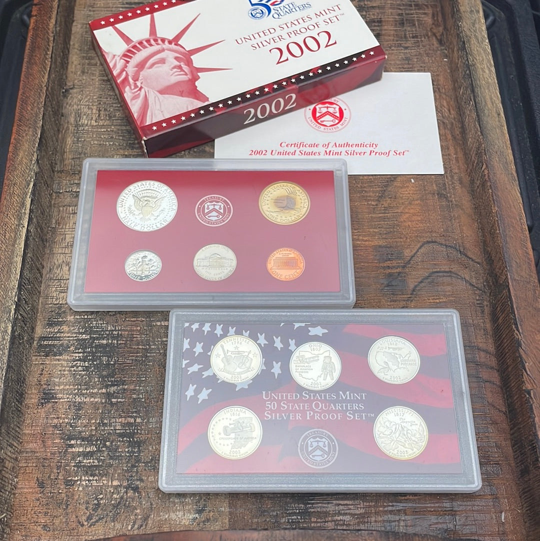 2002-S Silver Proof Set in OGP with COA