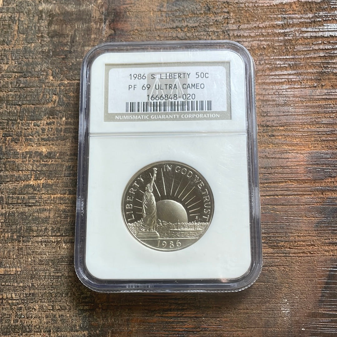 1986-S 50c US Liberty NGC PF 69 Ultra Cameo.