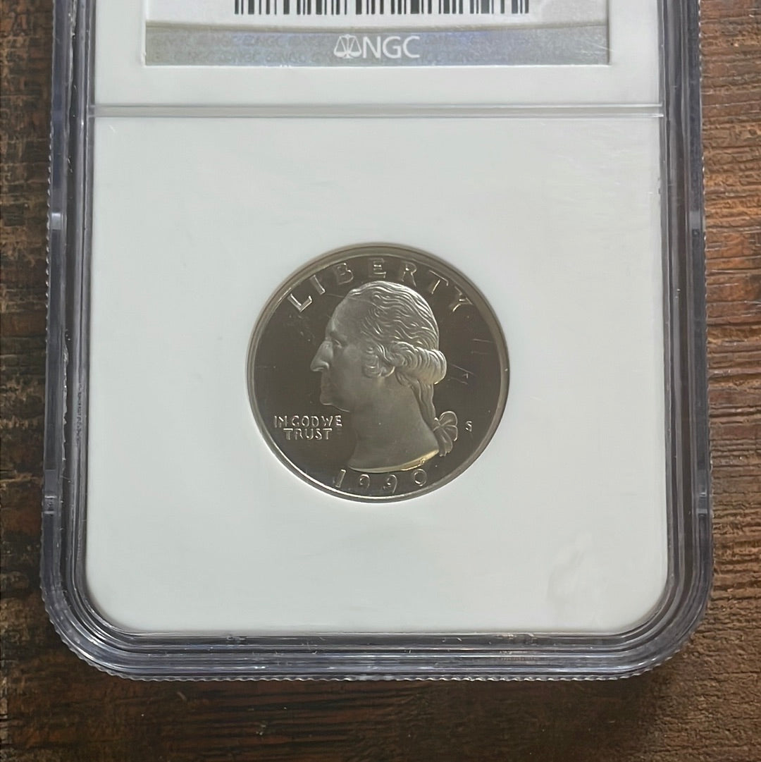 1990-S 25c US Washington Quarter NGC PF 69 Ultra Cameo